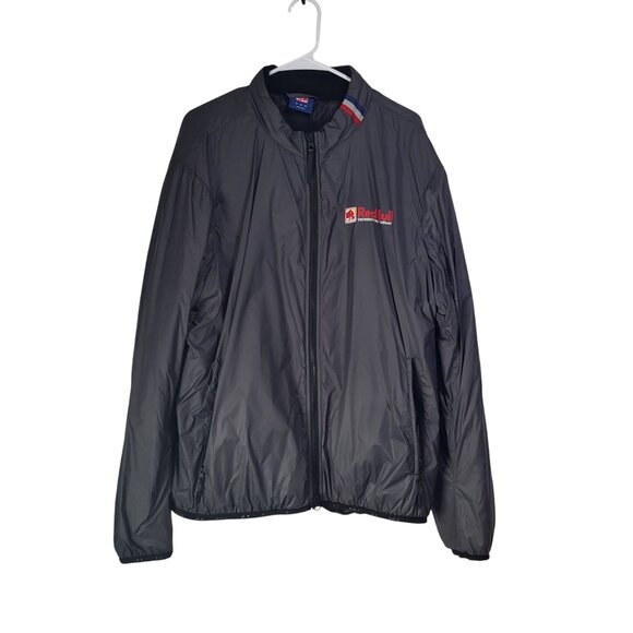Red Bull Other - Red Bull Distribution Mens Bomber Puffy Windbreaker Jacket Gray XL Lightweight